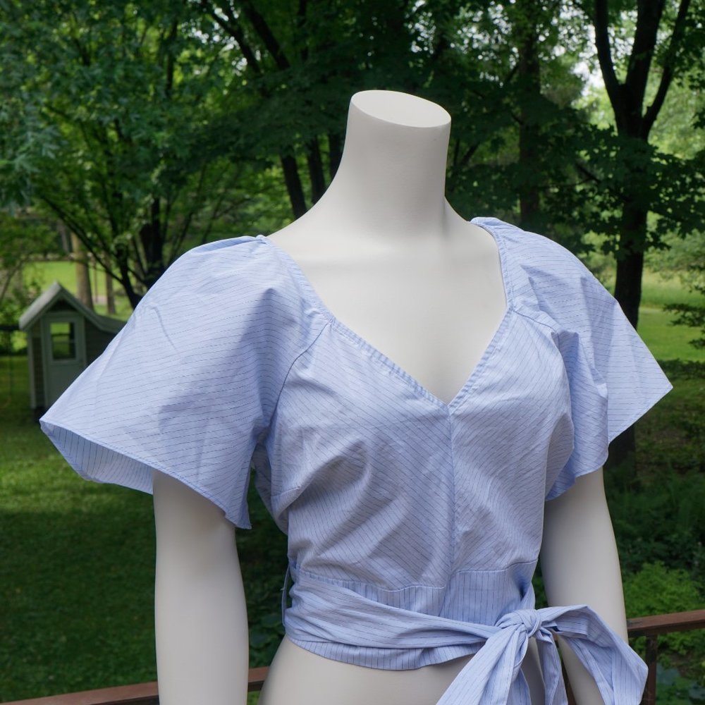 NWOT Parker Side Tie Cotton Top Chevron Stripe Size M